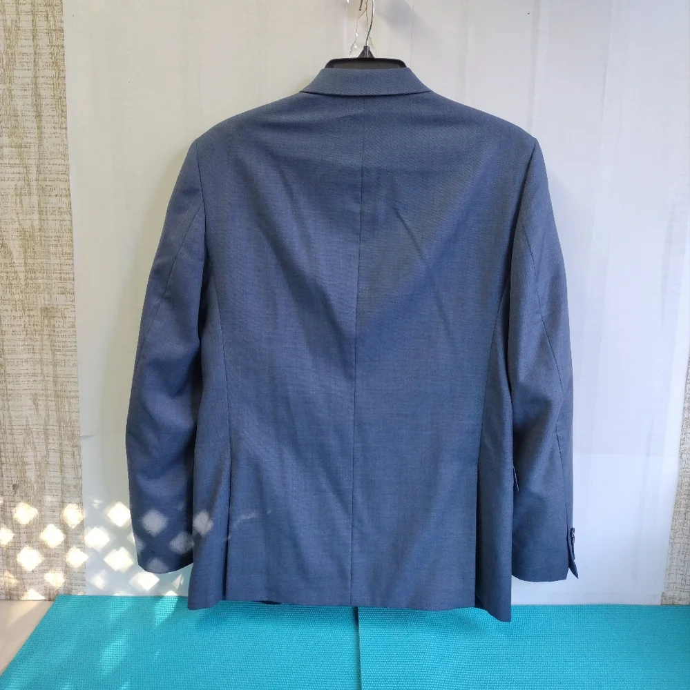 Dkny Men's 100% Wool Natural Stretch Suit Jacket Blue Size 40L